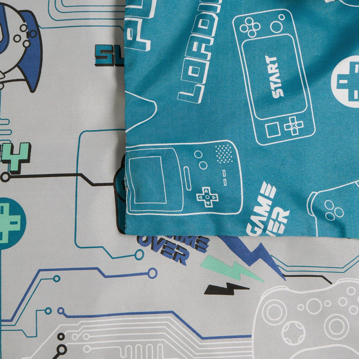 Gaming Duvet Cover Set Reversible Soft Quilt with Pillowcase Kids Bedding Single