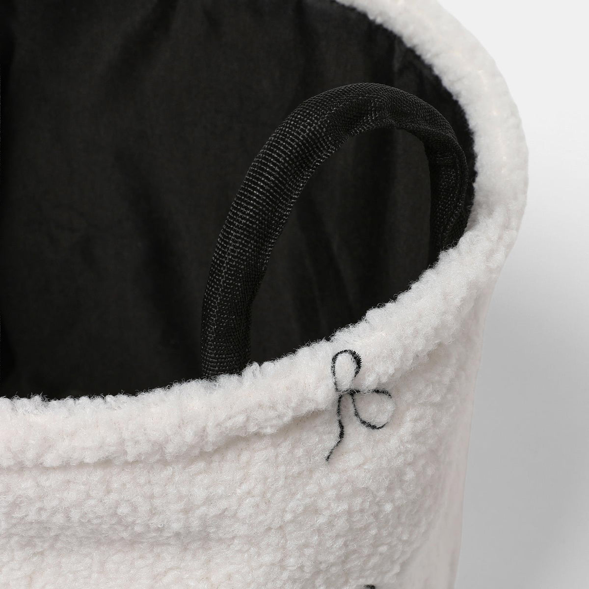OHS Storage Basket Handles Boucle Fleece Laundry Clothes Organiser