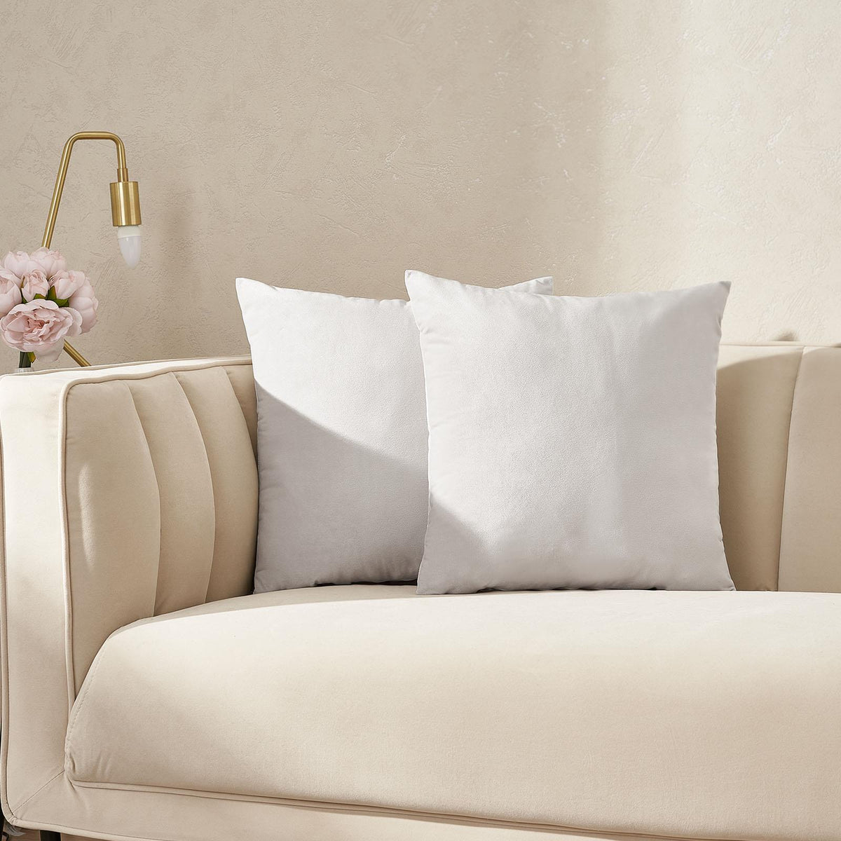 OHS Matte Velvet Cushion Covers Super Soft Luxury Square Pillowcases Multipack