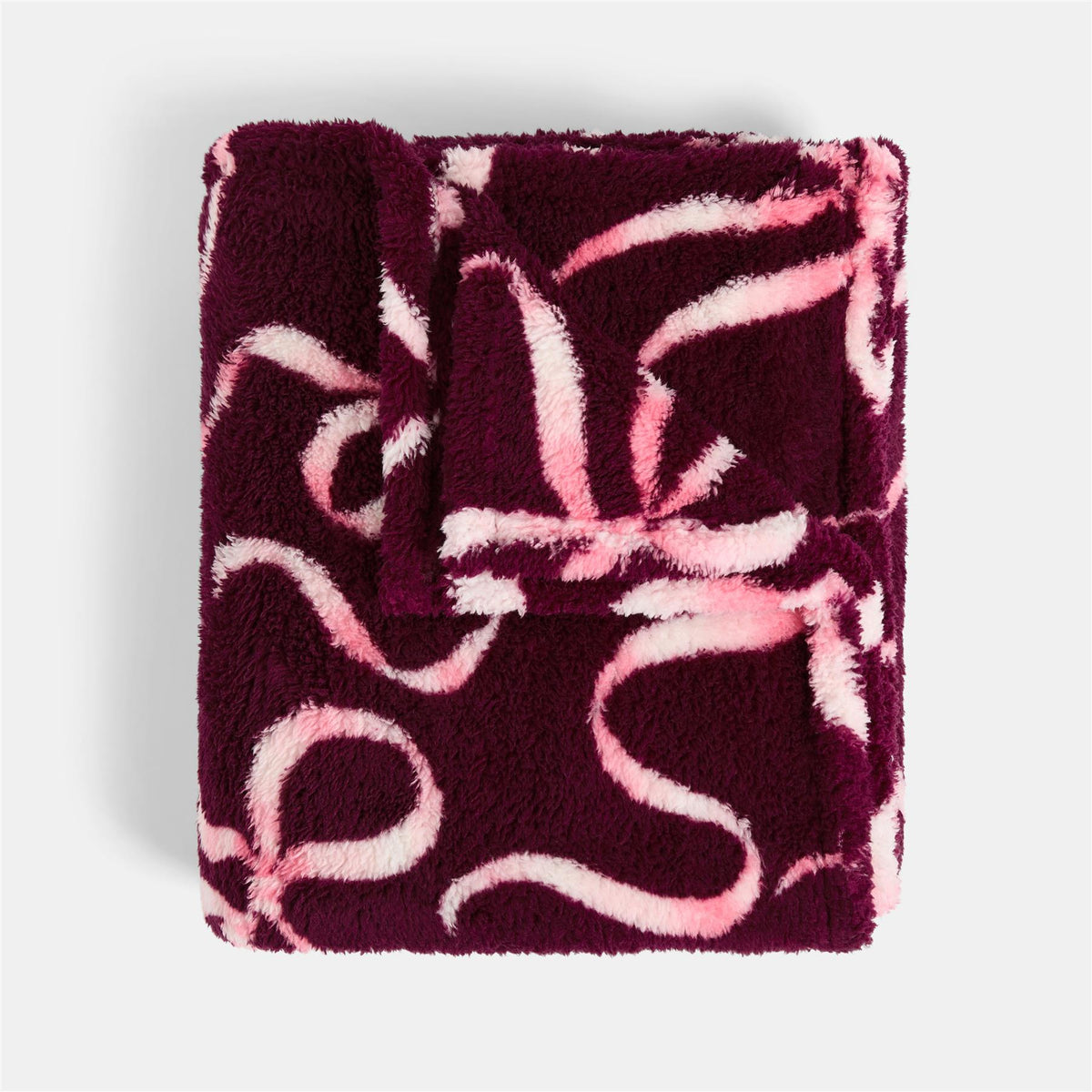 OHS Teddy Fleece Blanket Festive Bow Ribbon Supersoft Warm Thermal Throw