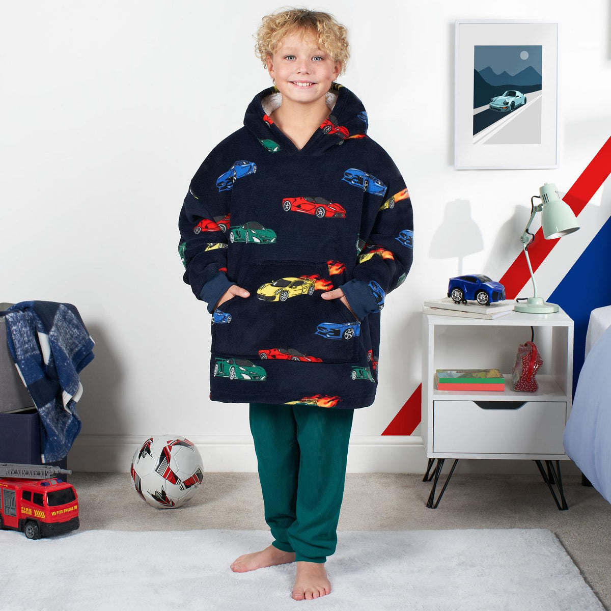 Kids Hoodie Blanket Oversized Sherpa Fleece Jumper Sweatshirt Soft Warm Throw