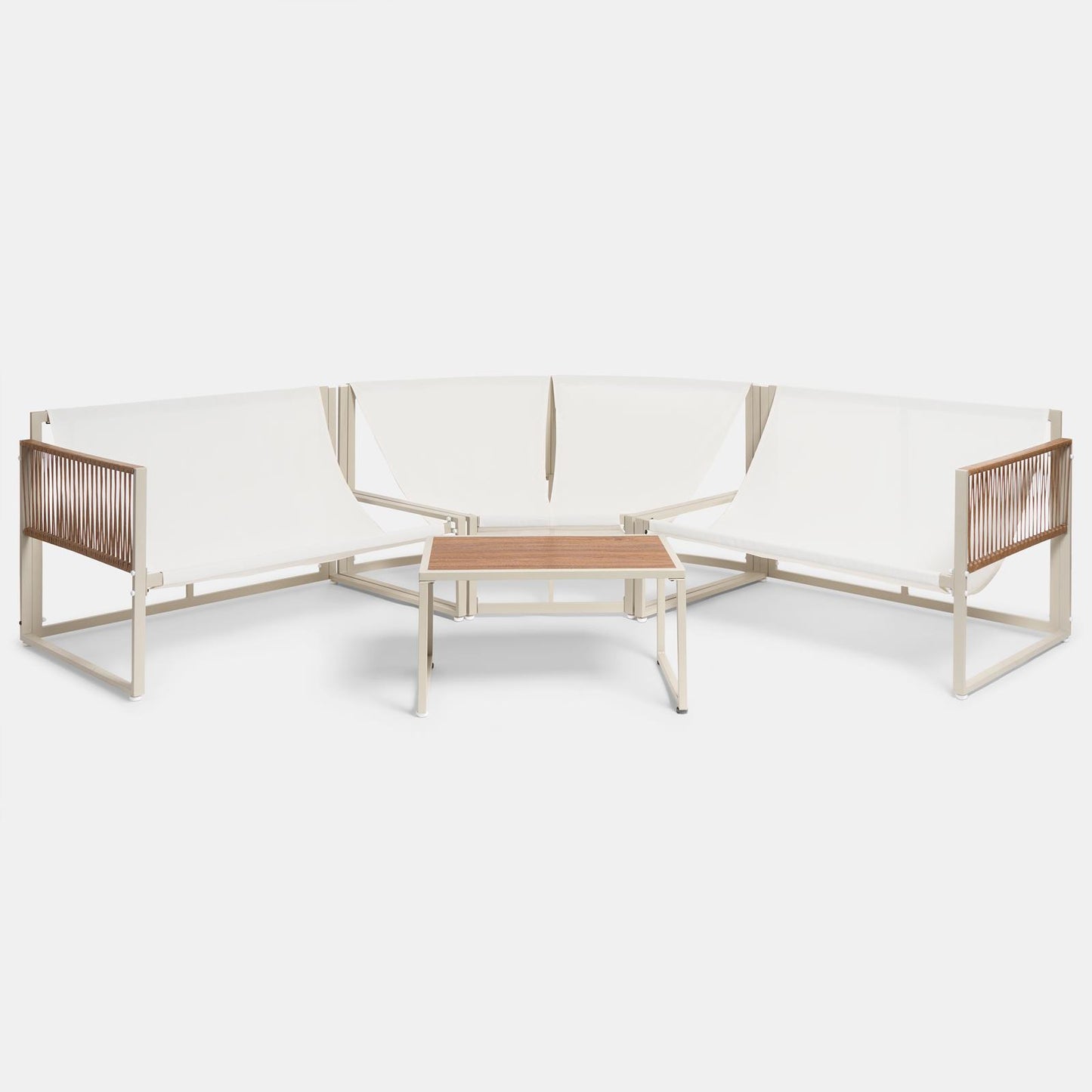 OHS Santorini Corner Sofa Table Set 5 Seater Garden Outdoor Patio Couch