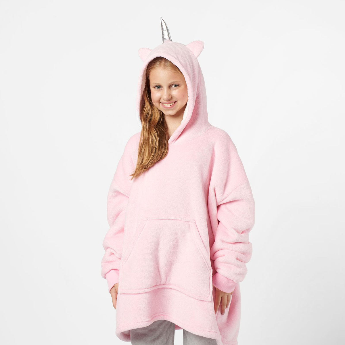 Dreamscene Unicorn Hoodie Blanket Oversized Sherpa Fleece Kids Plush Soft Warm