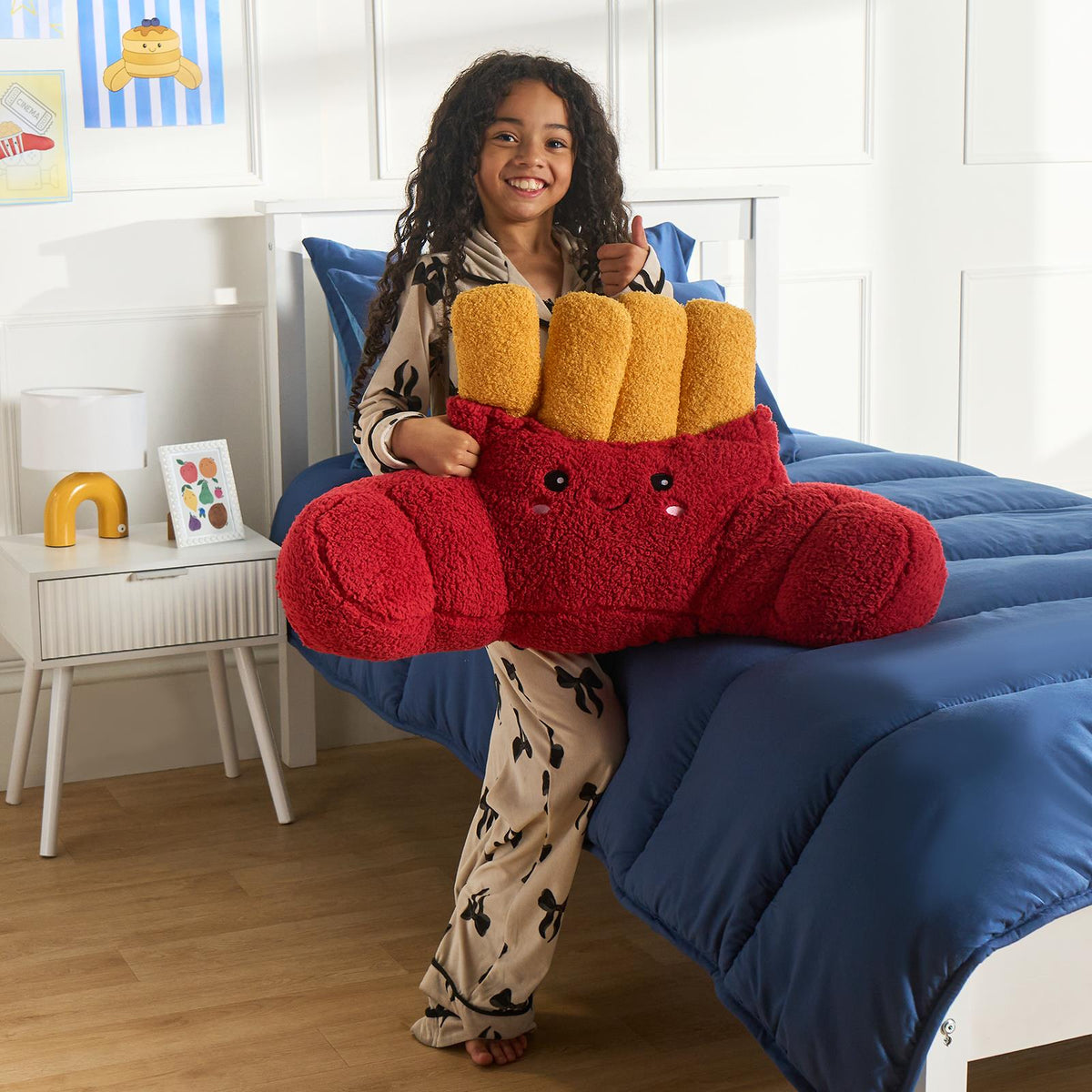 OHS Character Cuddle Cushion Soft Fleece Reading Pillow with Arms Bed Chair