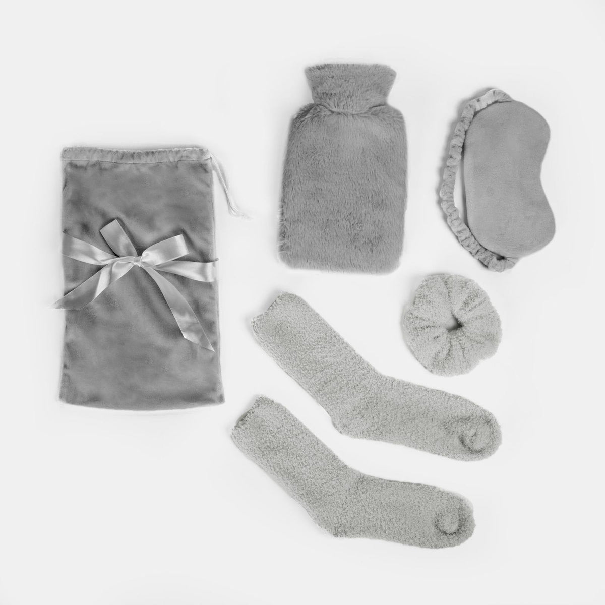 OHS Hot Water Bottle Gift Set Winter Warm Socks Eye Mask Scrunchie