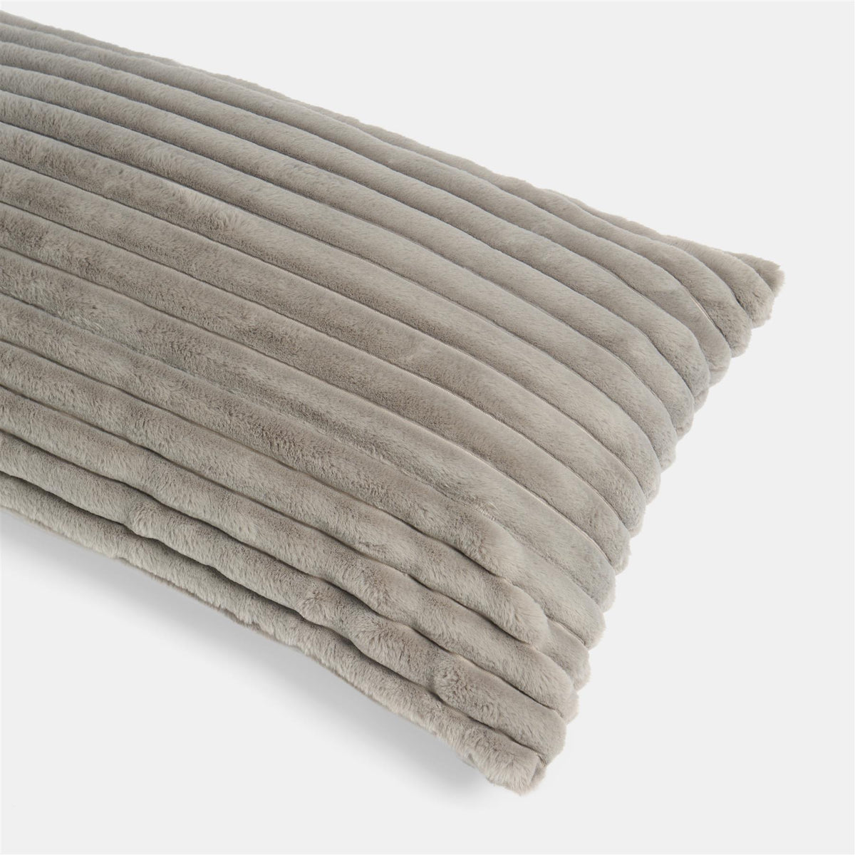 OHS Ribbed Bolster Pillow Faux Fur Long Luxury Soft Maternity Support Cushion