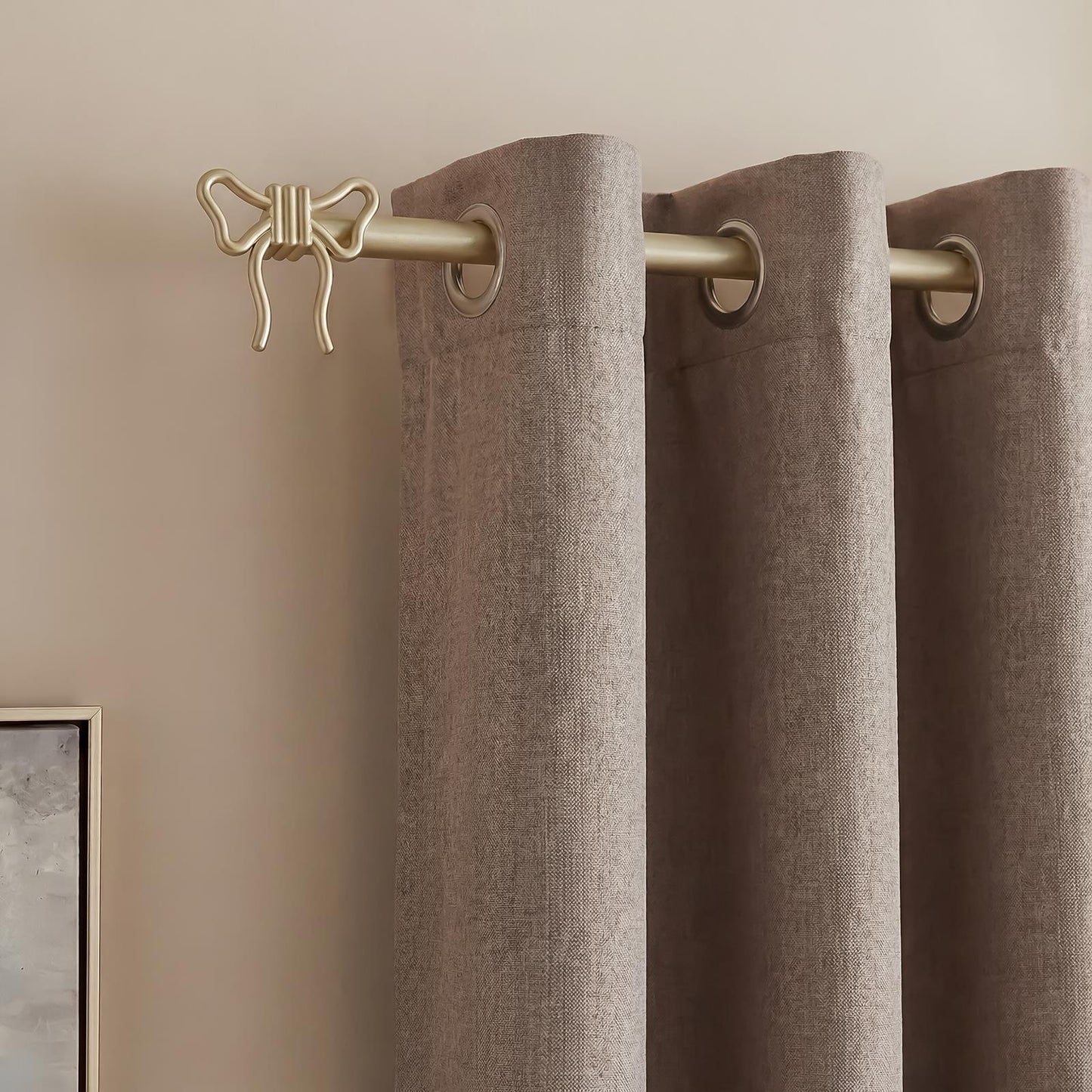 OHS Bow Curtain Pole Extendable 70-220cm Metal 16mm Finnials Decor