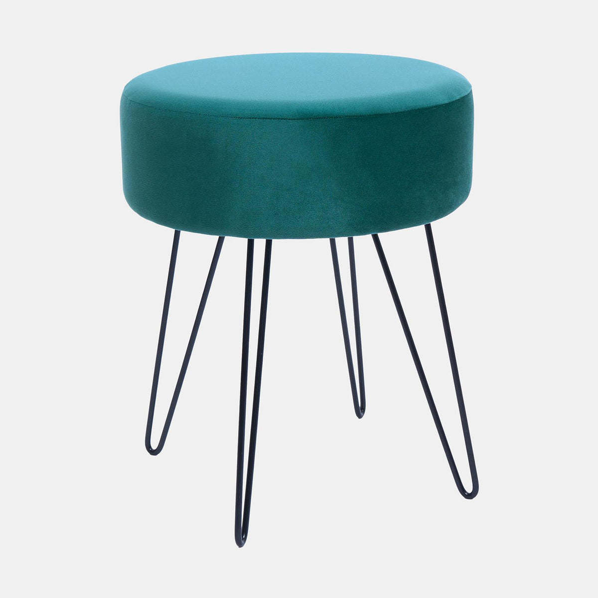 Dressing Table Stool Velvet Round Makeup Vanity Seat Chair Metal Legs Pouffe