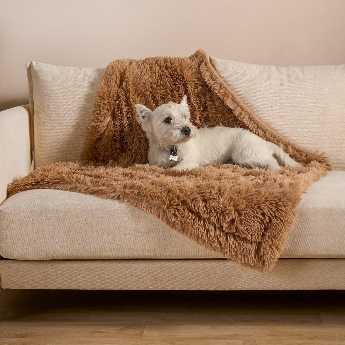 OHS Pet Fleece Throw Fluffy Calming Foldable Travel Dog Puppy Cat Blanket