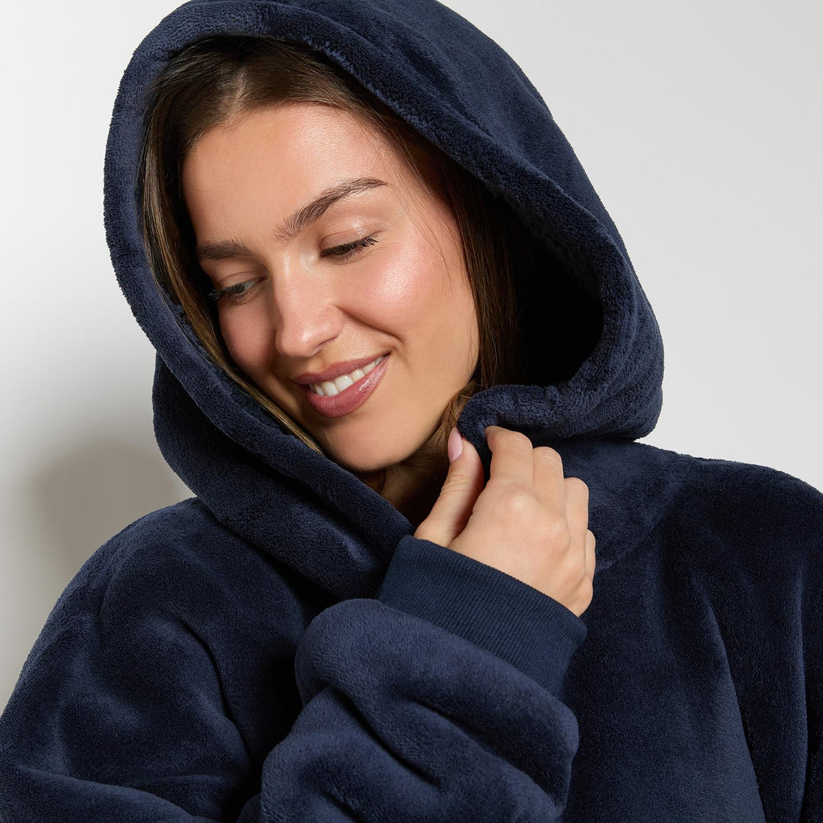 OHS Zip Up Hoodie Blanket Oversized Sherpa Fleece Thermal Sweatshirt Jumper