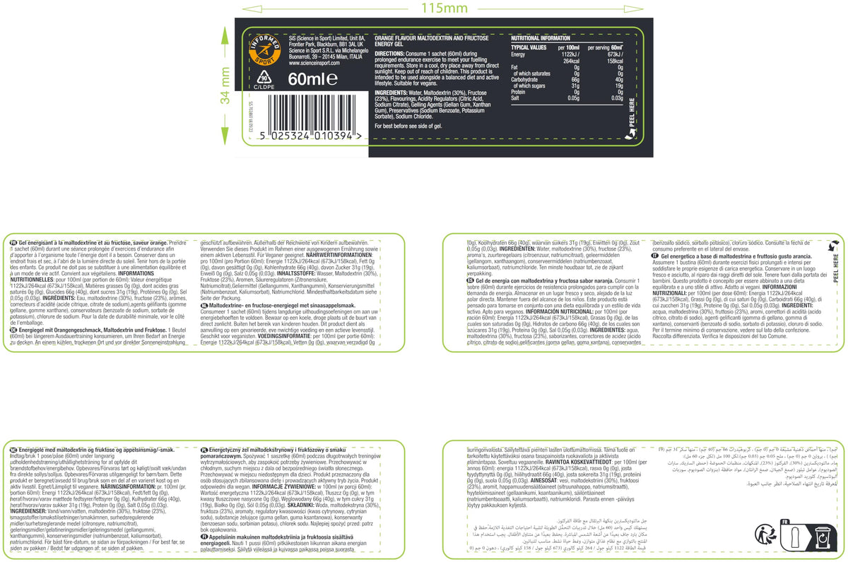 Science in Sport BETA Fuel Gels, Strawberry & Lime, 6 x 60ml