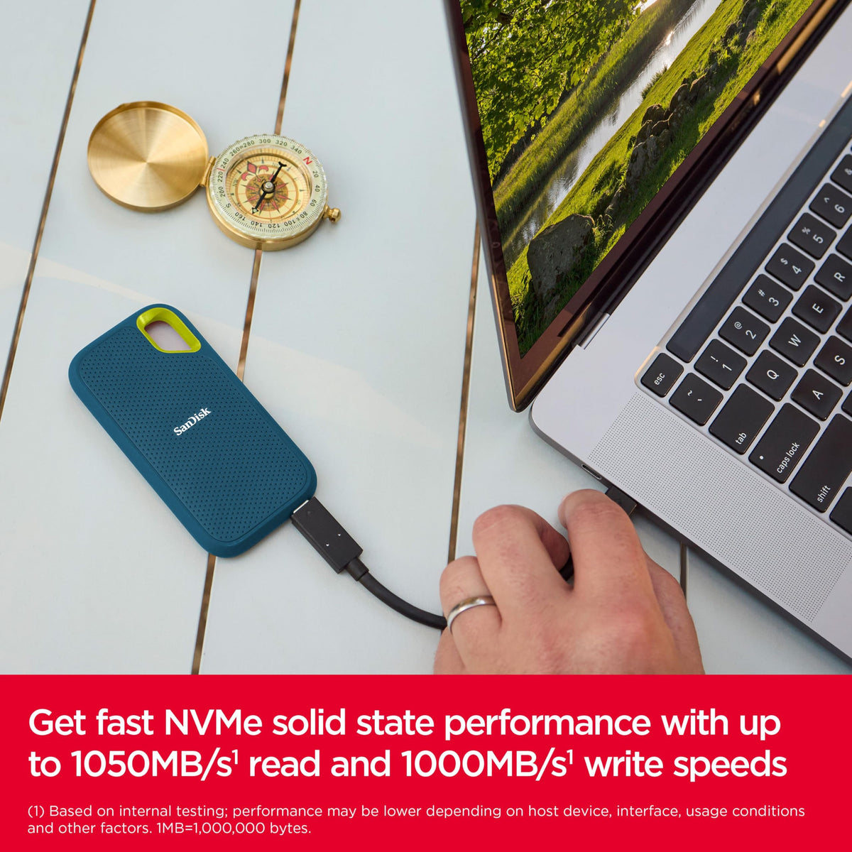 SanDisk Extreme Portable SSD 2TB - Up to 1050MB/s Read Speeds (Older Model)