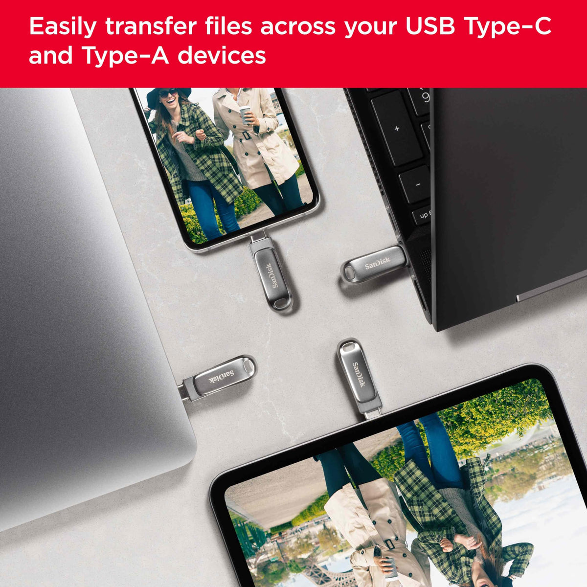 SANDISK Ultra Dual Drive Go 128GB, USB-C & USB-A, Up to 400MB/s Read Speeds