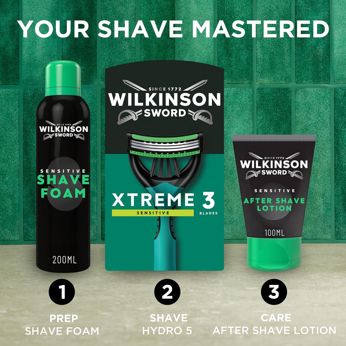 Wilkinson Sword Xtreme 3 Sensitive Men's Disposable Razors, 8 Pack