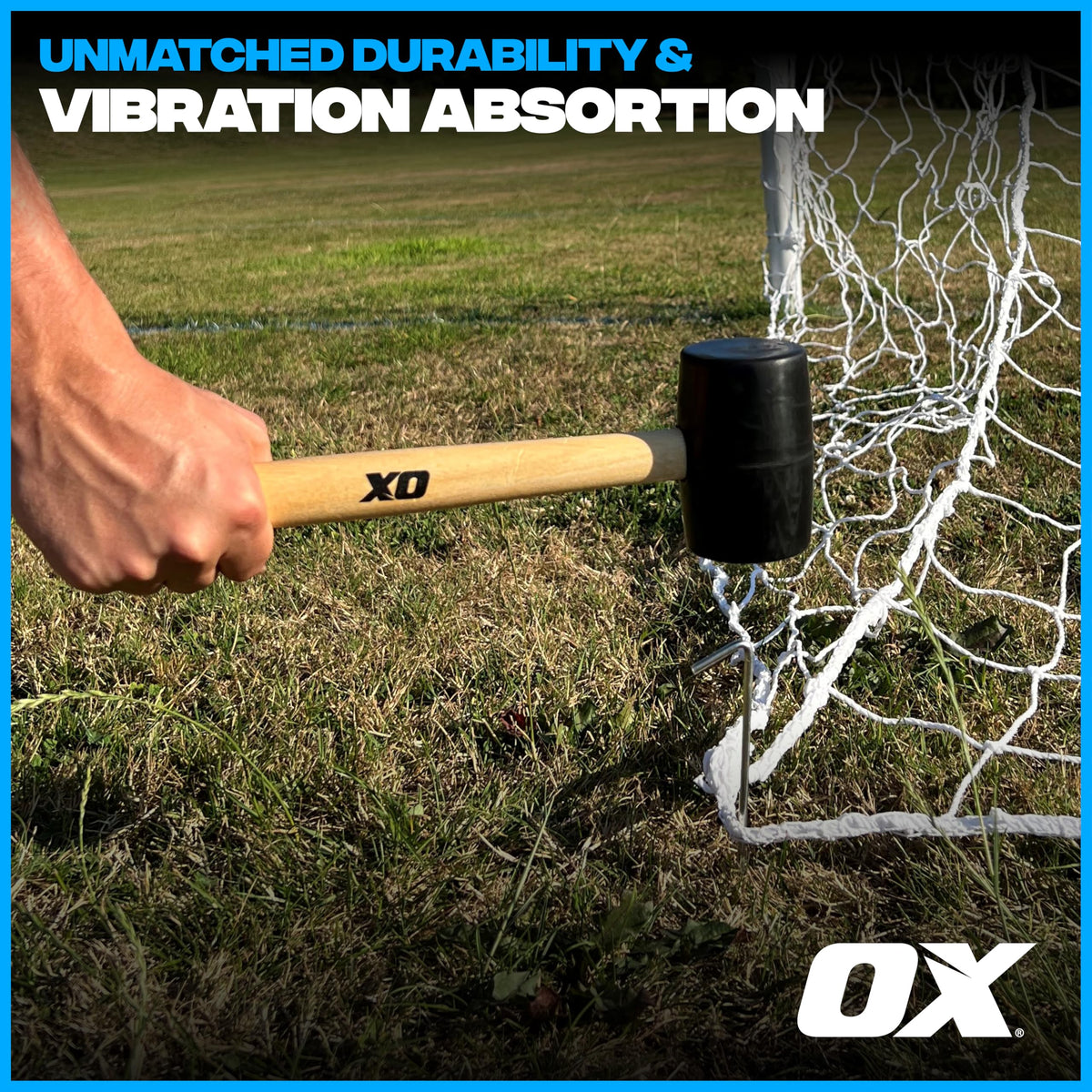 OX Trade Black Rubber Mallet 16oz / 450g, Non-Marking Hammer, Wooden Handle