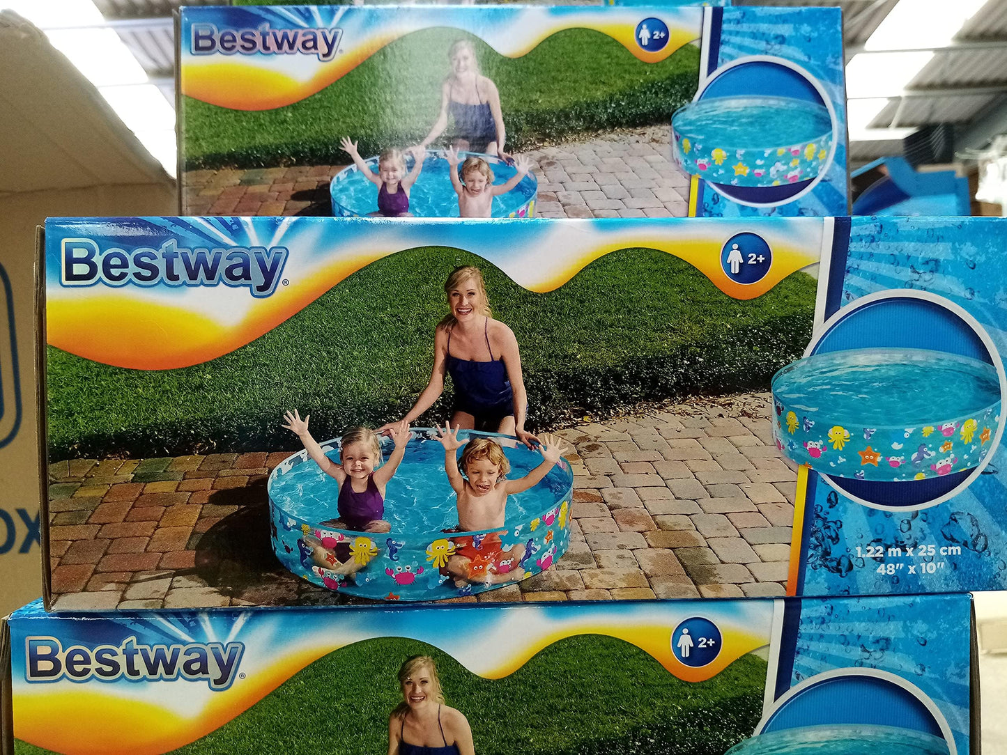 Bestway Sea Creature Kids Paddling Pool — 48 inch Round, 219 Litres | Toddlers & Children