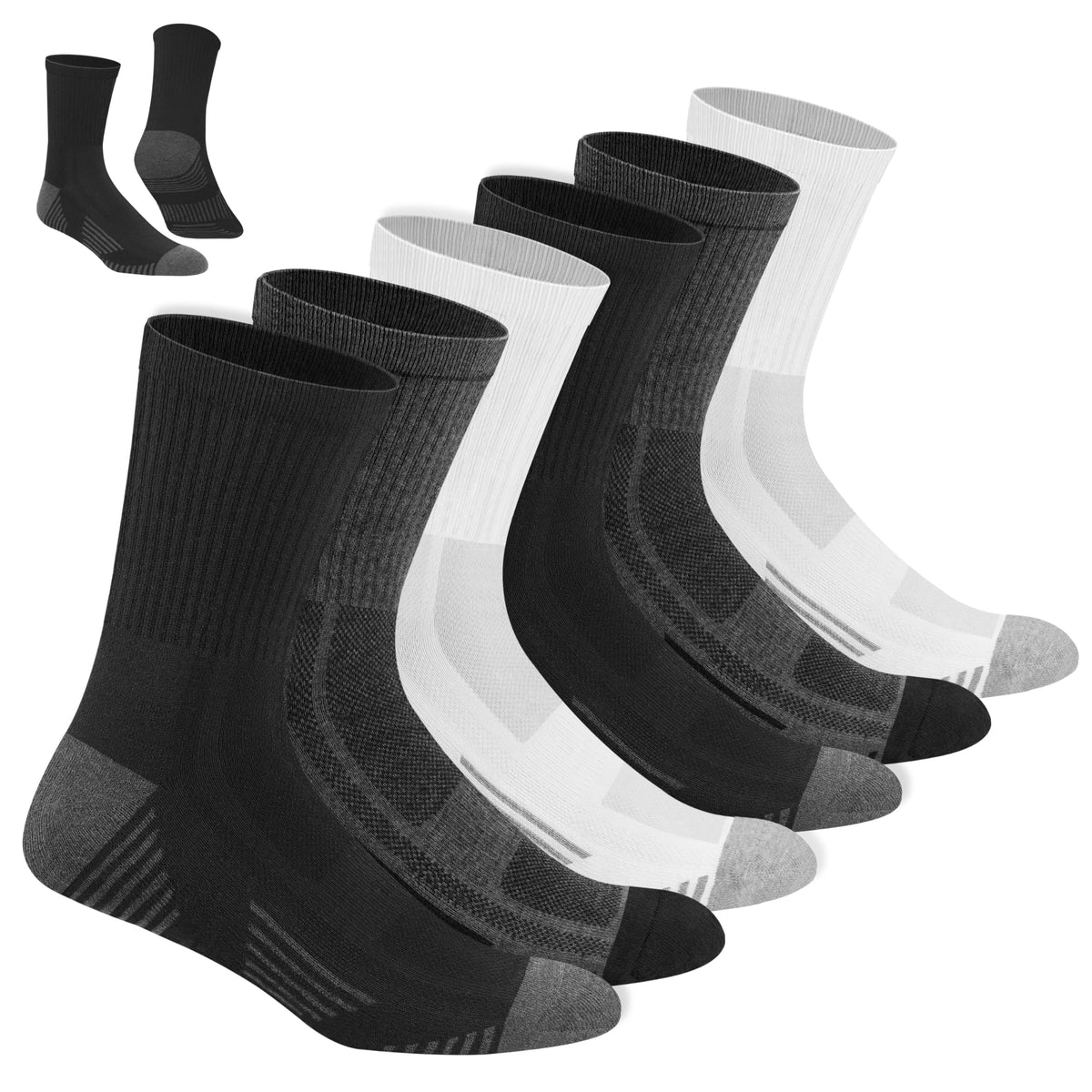 NAVYSPORT Men's Cotton Sports Socks, Pack of 6 Pairs