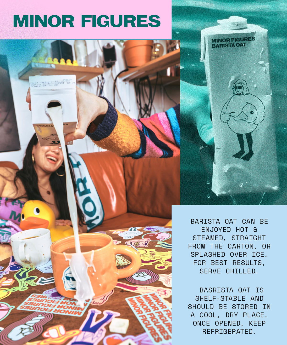 Minor Figures Barista Oat (Organic) – Perfect for Smooth, Silky Coffees – Vegan – Non-Dairy – Shelf-Stable – 1L x 6 Cartons