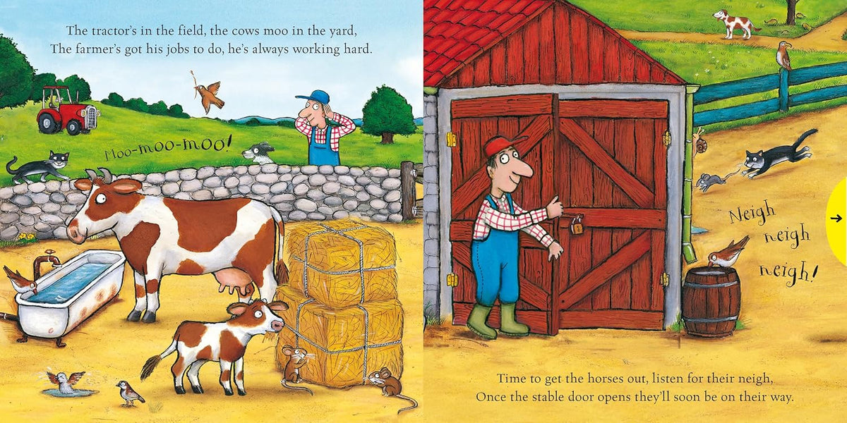 On the Farm: A push pull slide board book for toddlers, from the illustrator of The Gruffalo (Campbell Axel Scheffler, 5)