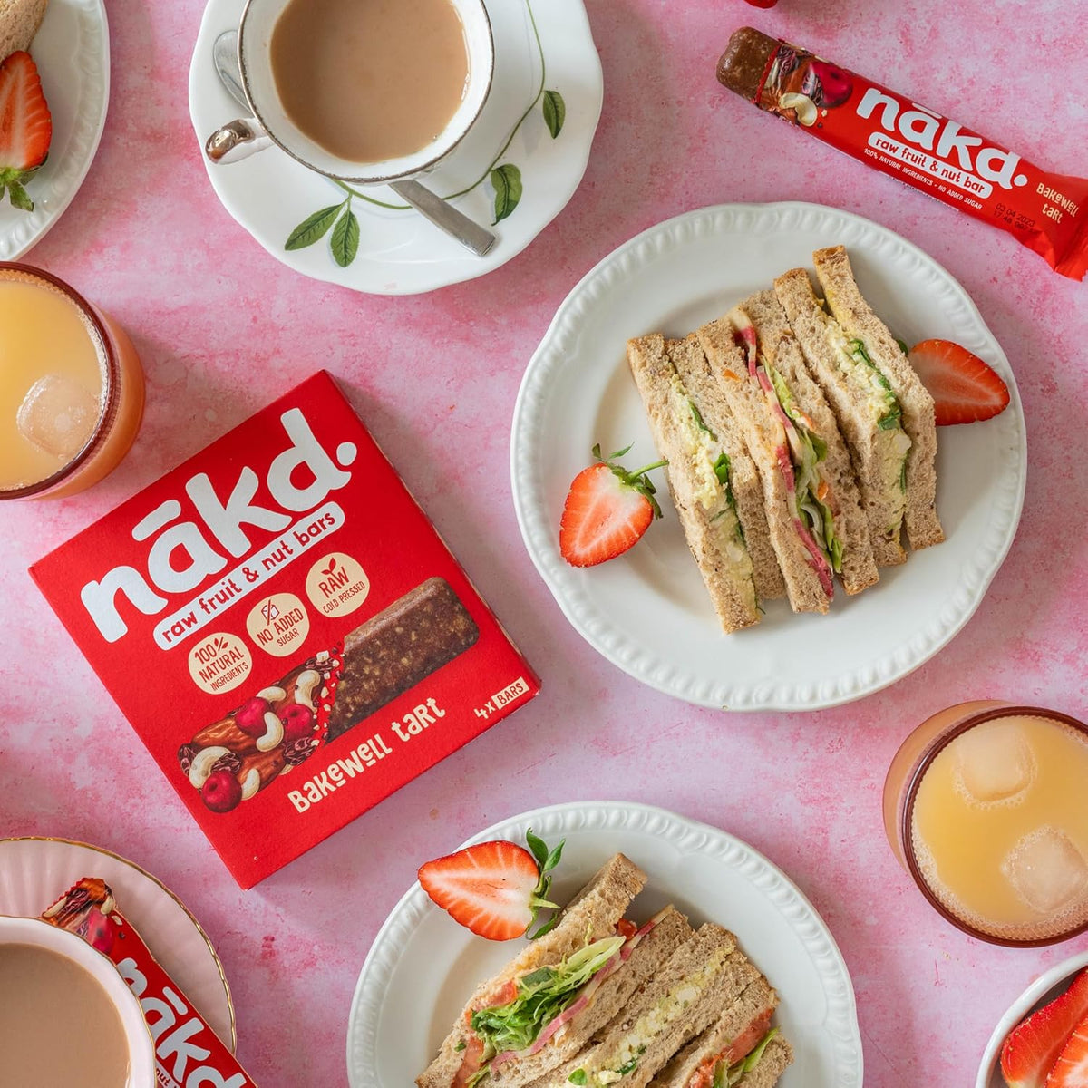 Nakd Bakewell Tart Natural Fruit & Nut Bars - Vegan - Gluten Free - Healthy Snack, 35 g (Pack of 18)
