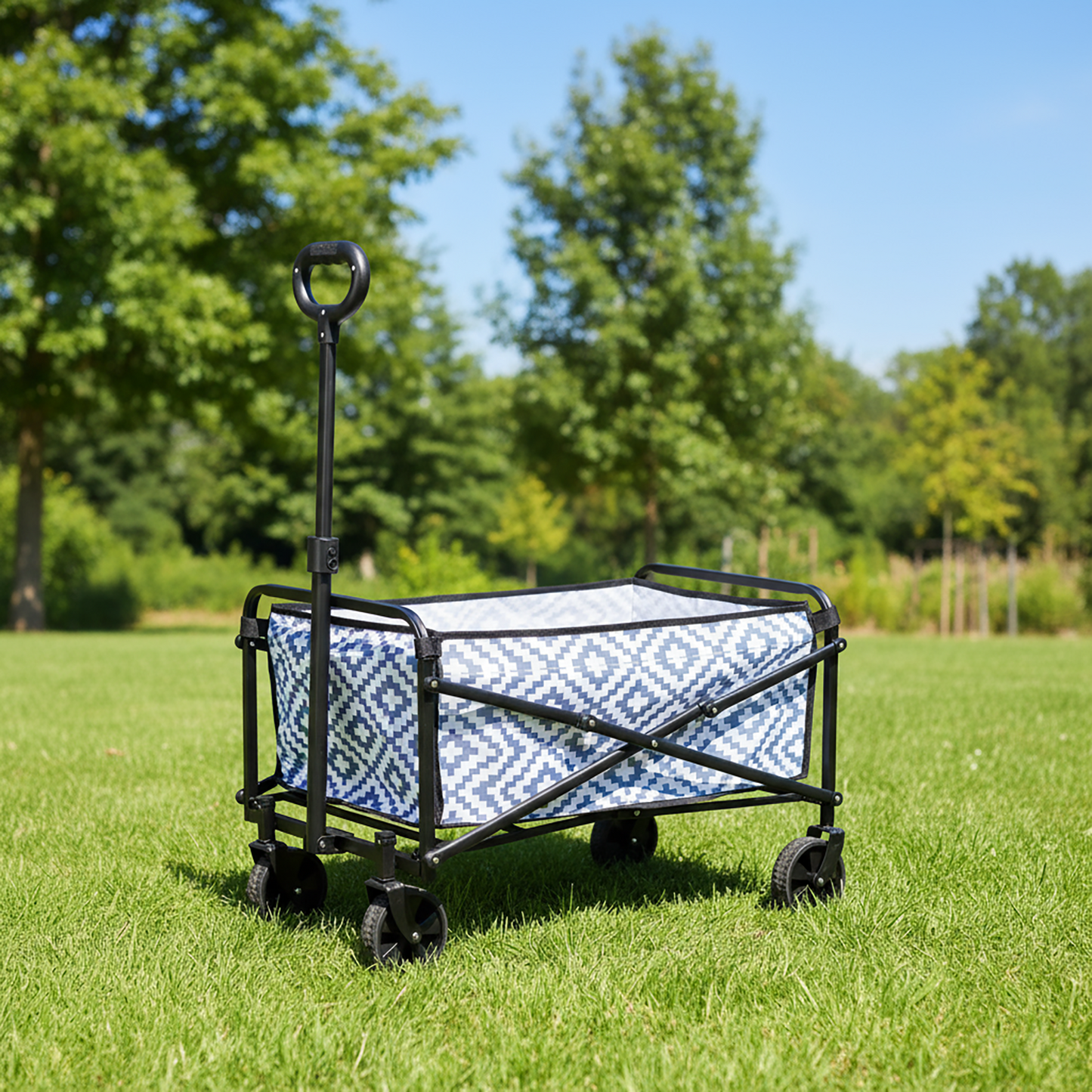 OHS Garden Folding Trolley Cart Outdoor Storage Camping Grocery Shopping