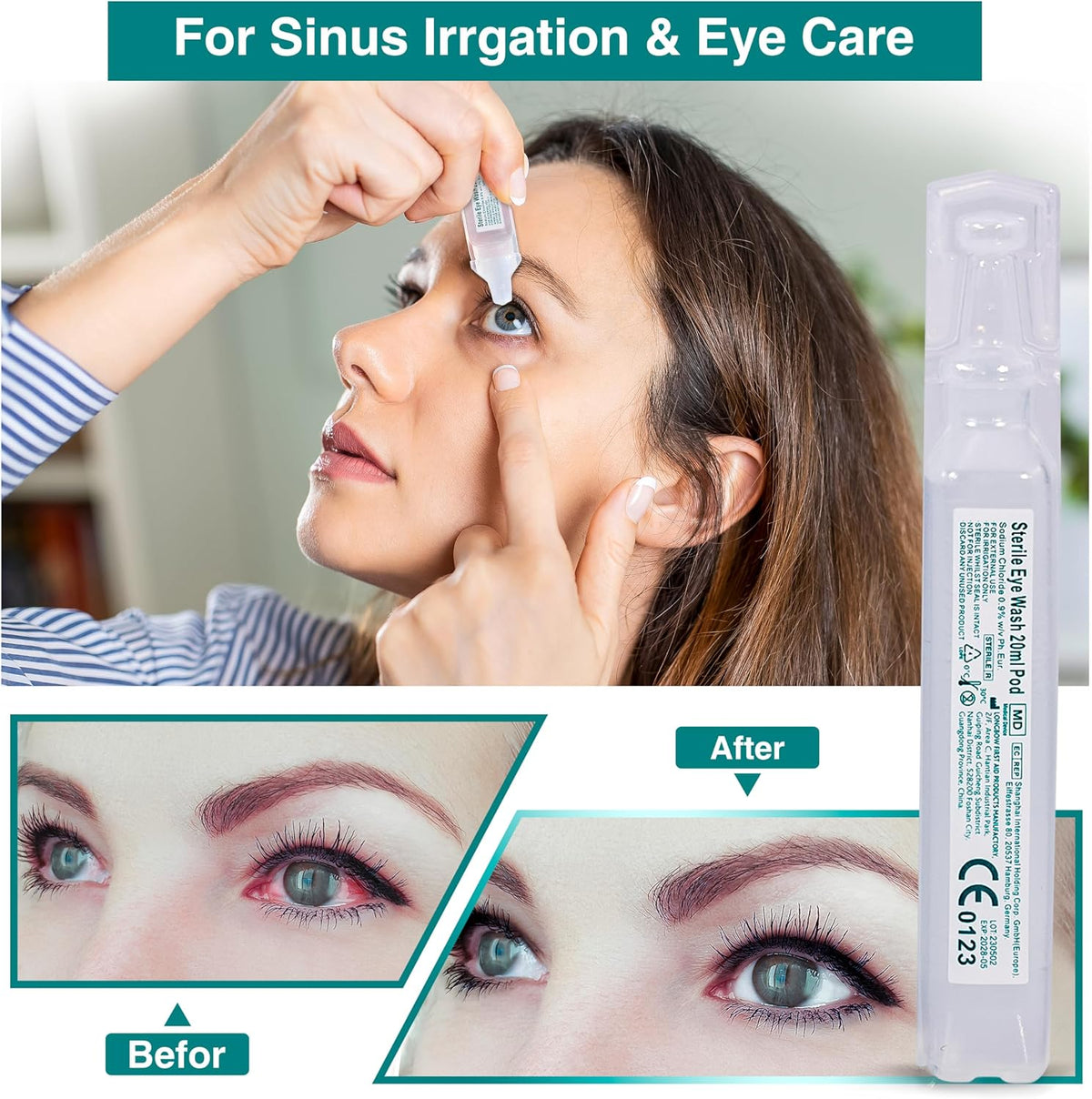 General Medi Eye Wash - Sterile Saline Solution 20ml/0.9% (Pack of 25)
