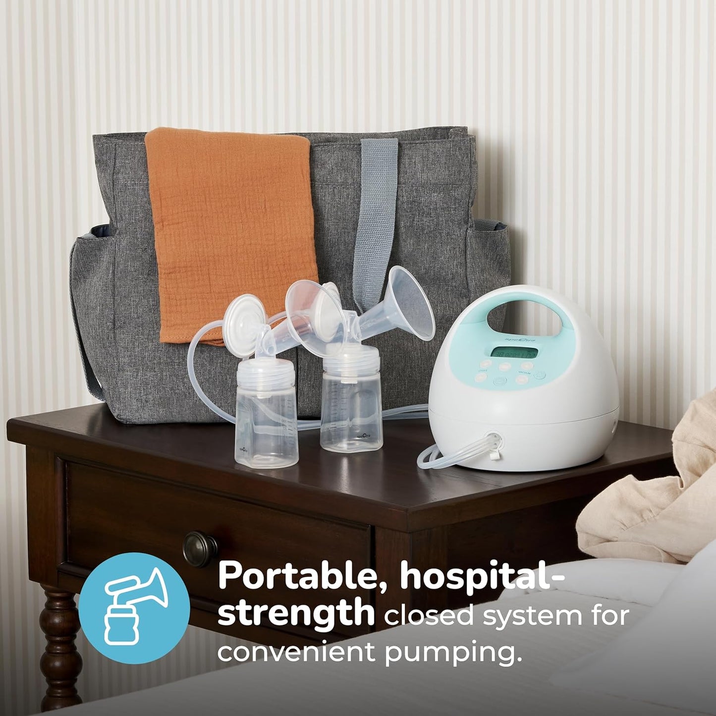 Spectra S1 Plus Hospital Grade Double Electric Breast Pump with Rechargeable Battery, Blue
