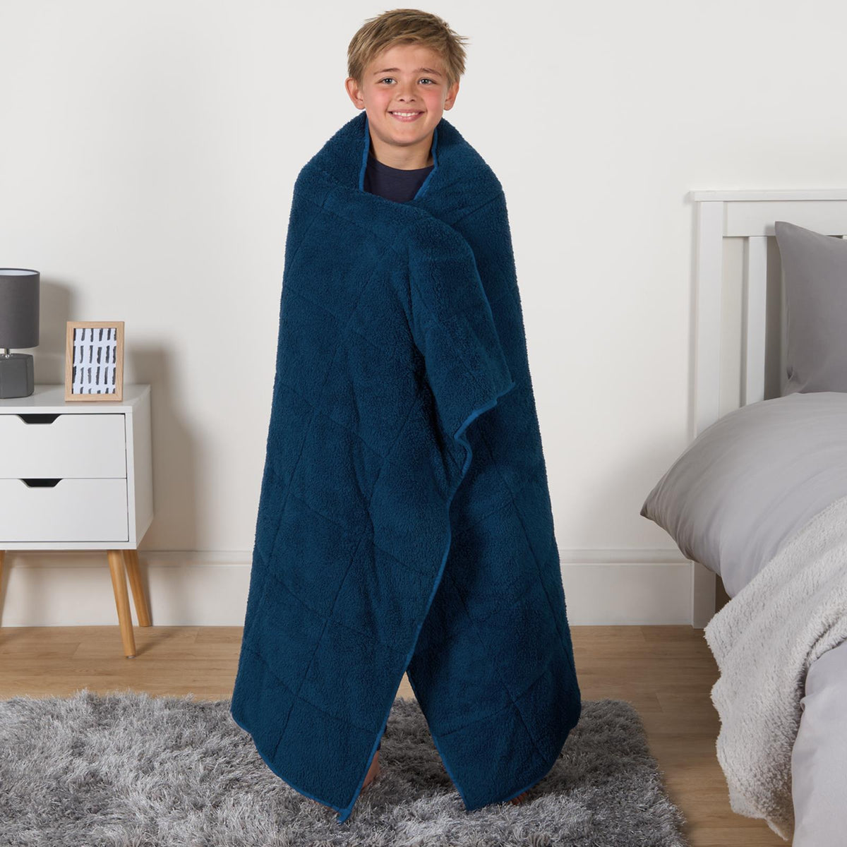 Teddy Fleece Weighted Blanket Kids Anxiety Stress Relief Sleep Bed Soft Throw