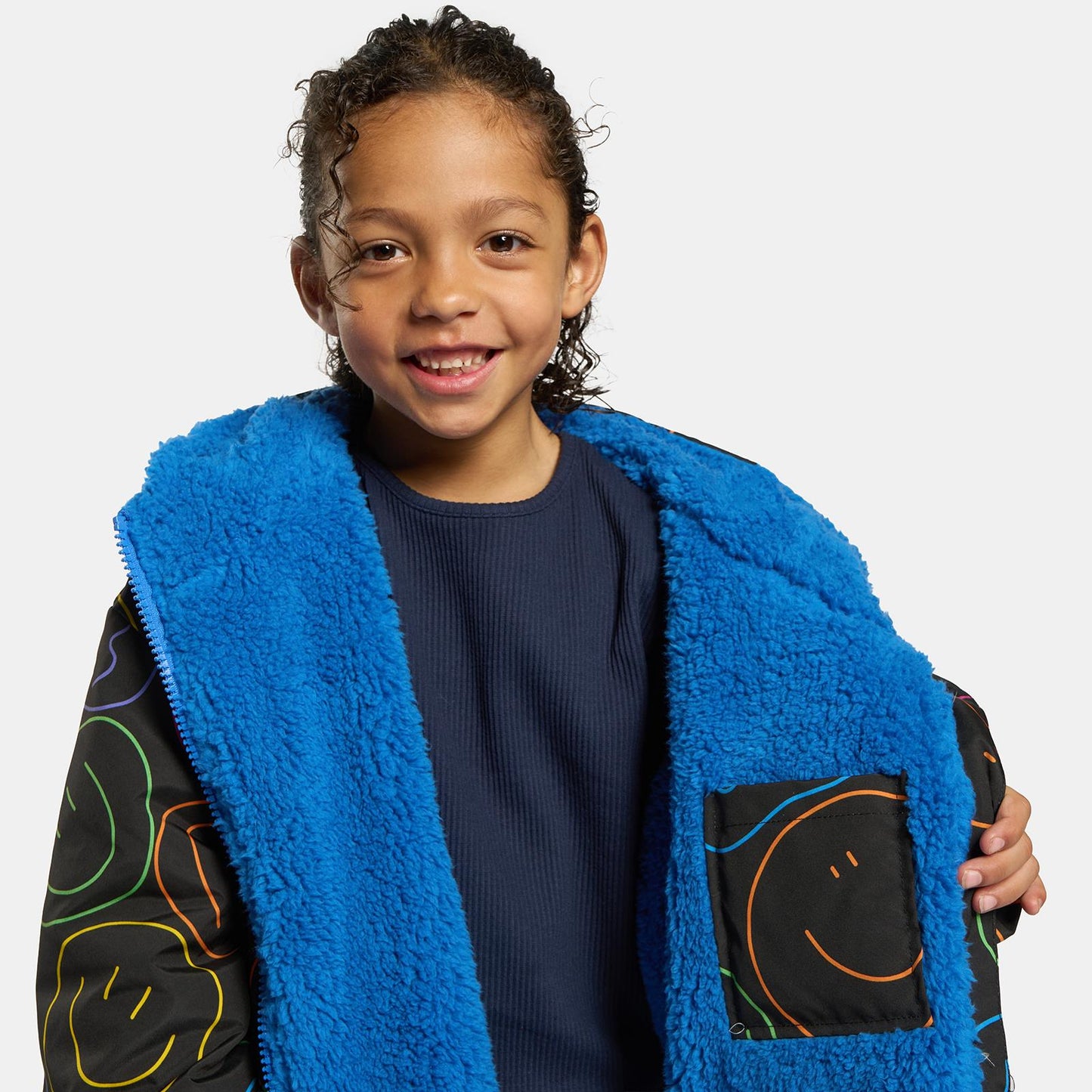 OHS Kids Drying Changing Robe Fun Print Sherpa Lined Water Resistant Long Coat