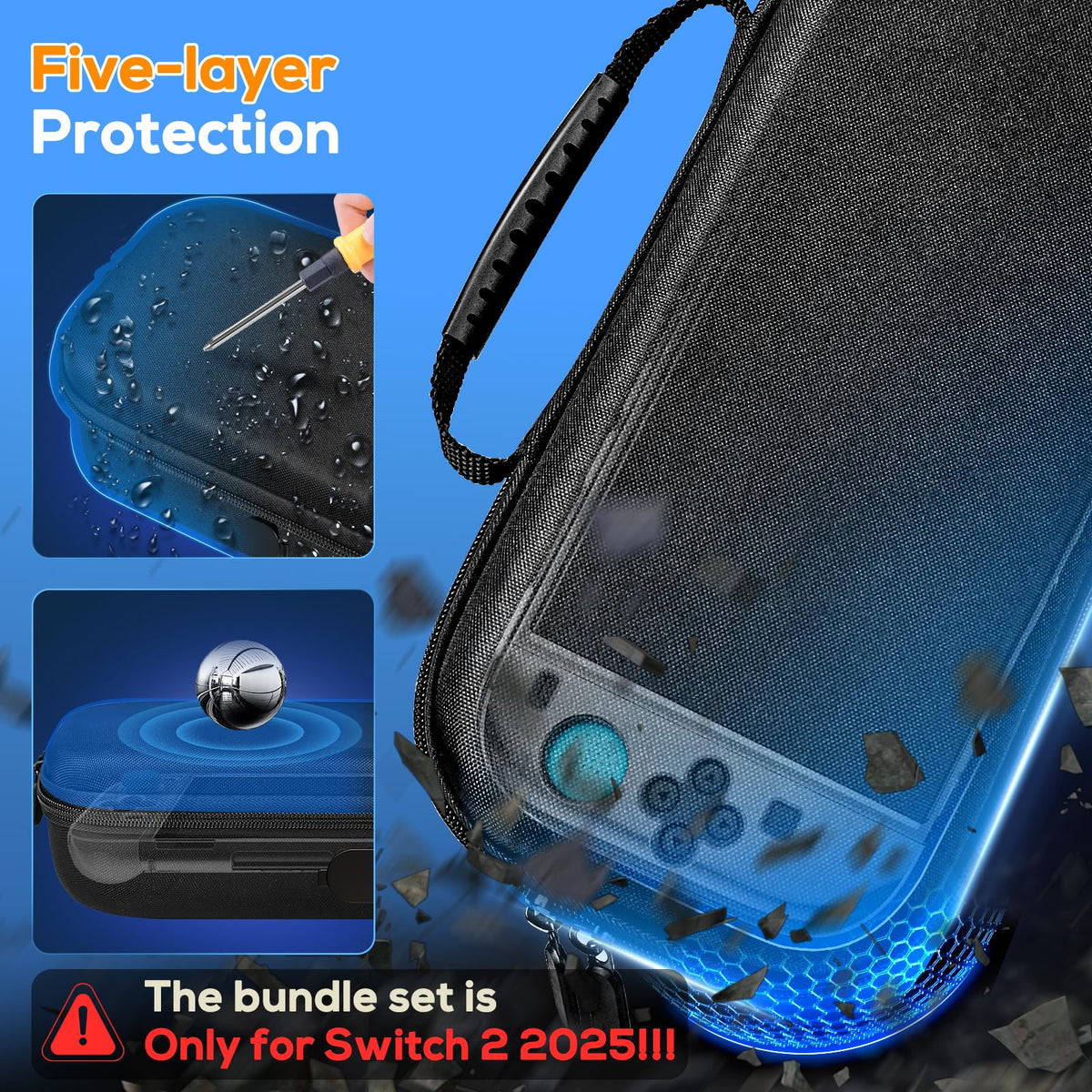 Case for Nintendo Switch 2, Travel Case with Charging Hole and 10 Game Card