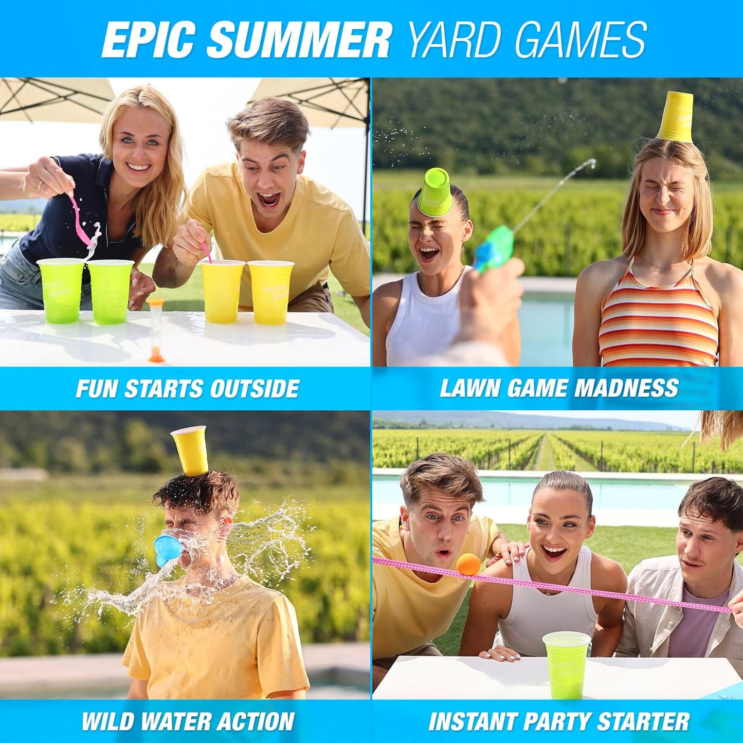 The World Game Super Skills Outdoor Garden Games for Kids 8 and up - Family Water Fun for Camping, Parties & Summer Play
