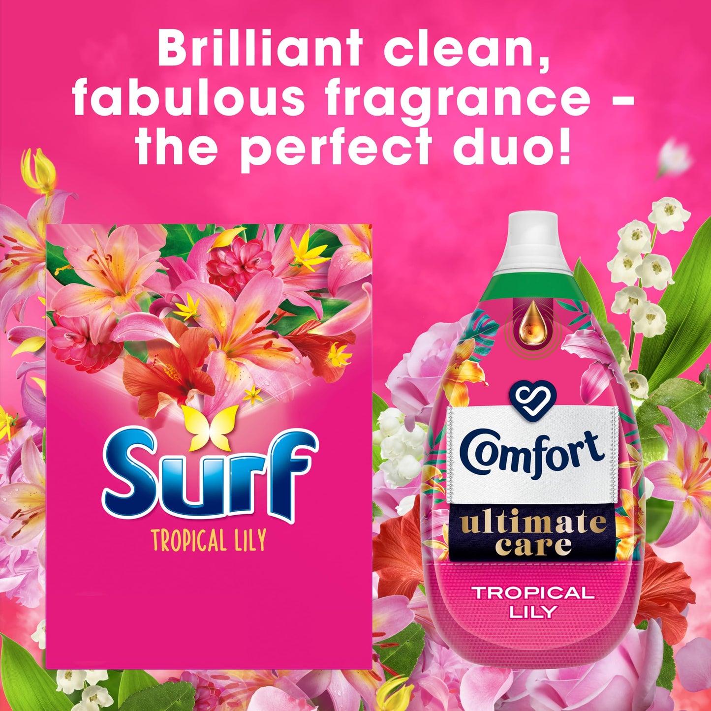 Surf Tropical Lily Washing Powder joy-infused fragrance with natural essential oil lasting up to 12 hours in wear for brilliantly clean laundry every time 75 washes 3.75 kg