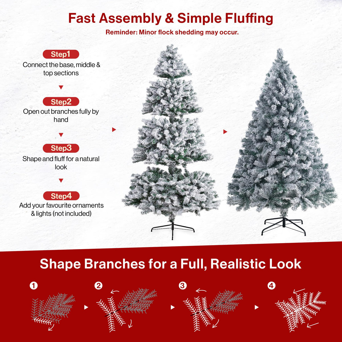 7ft Premium Christmas Tree 1432 Branch Tips Green Xmas Trees Bushy Artificial Christmas Tree Pine Tree with Metal Stand Easy to Assemble Realistic Spruce Branches Christmas Tree for Indoor and Outdoor