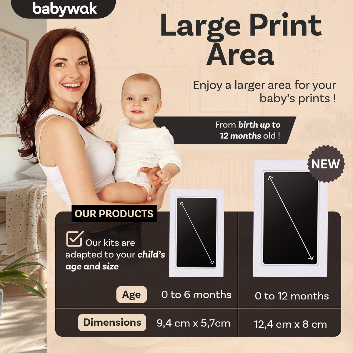 Baby Hand and Footprint Kit – Inkless Ink Pad for Newborn, Baby Shower Gift