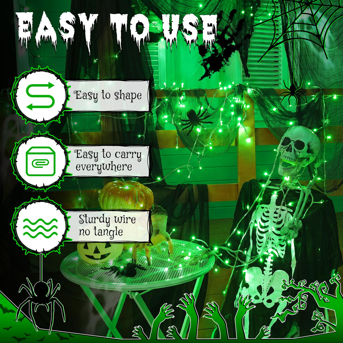 Ollny Fairy Lights Battery Operated, 10m 100 LEDs Bright Battery Powered String Lights, Cool White Outside Christmas Lights Waterproof with 8 Modes/Timer for Indoor Outdoor Bedroom Garden Decorations