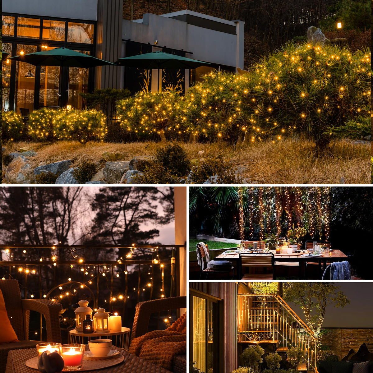 btfarm 2 Pack Solar String Lights Outdoor Garden, 15M/50FT 150 LED