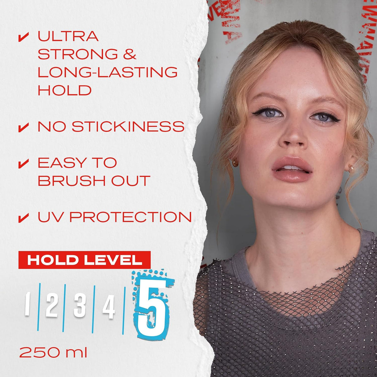 WELLA,250 ml (Pack of 1) Shockwaves Hairspray, Ultra Strong Power Hold, 250ml