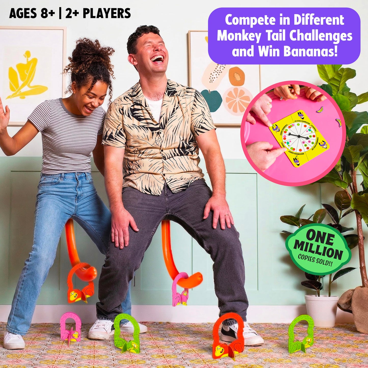 MCMILLER ENTERTAINMENT It’s Bananas – The Hilarious Monkey Tail Party Game for Adults & Families | Funny Indoor & Outdoor Garden Game for Summer Parties, BBQs, Birthdays & Game Nights