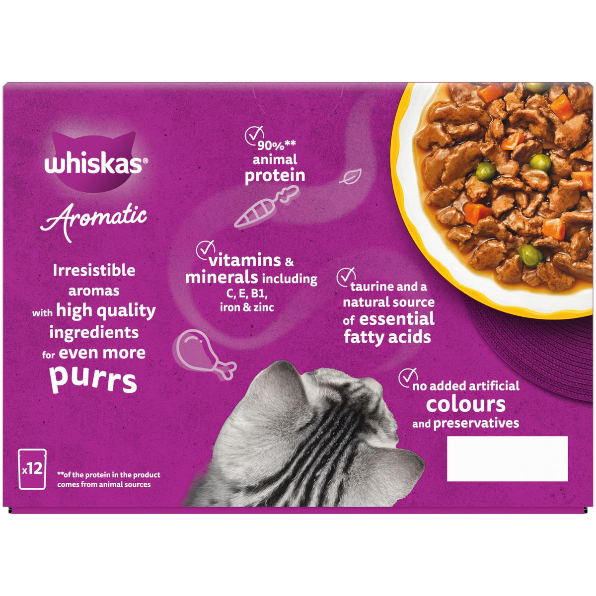 WHISKAS AROMATIC Adult Wet Cat Food in Gravy 40x85g Fragrant Fusions