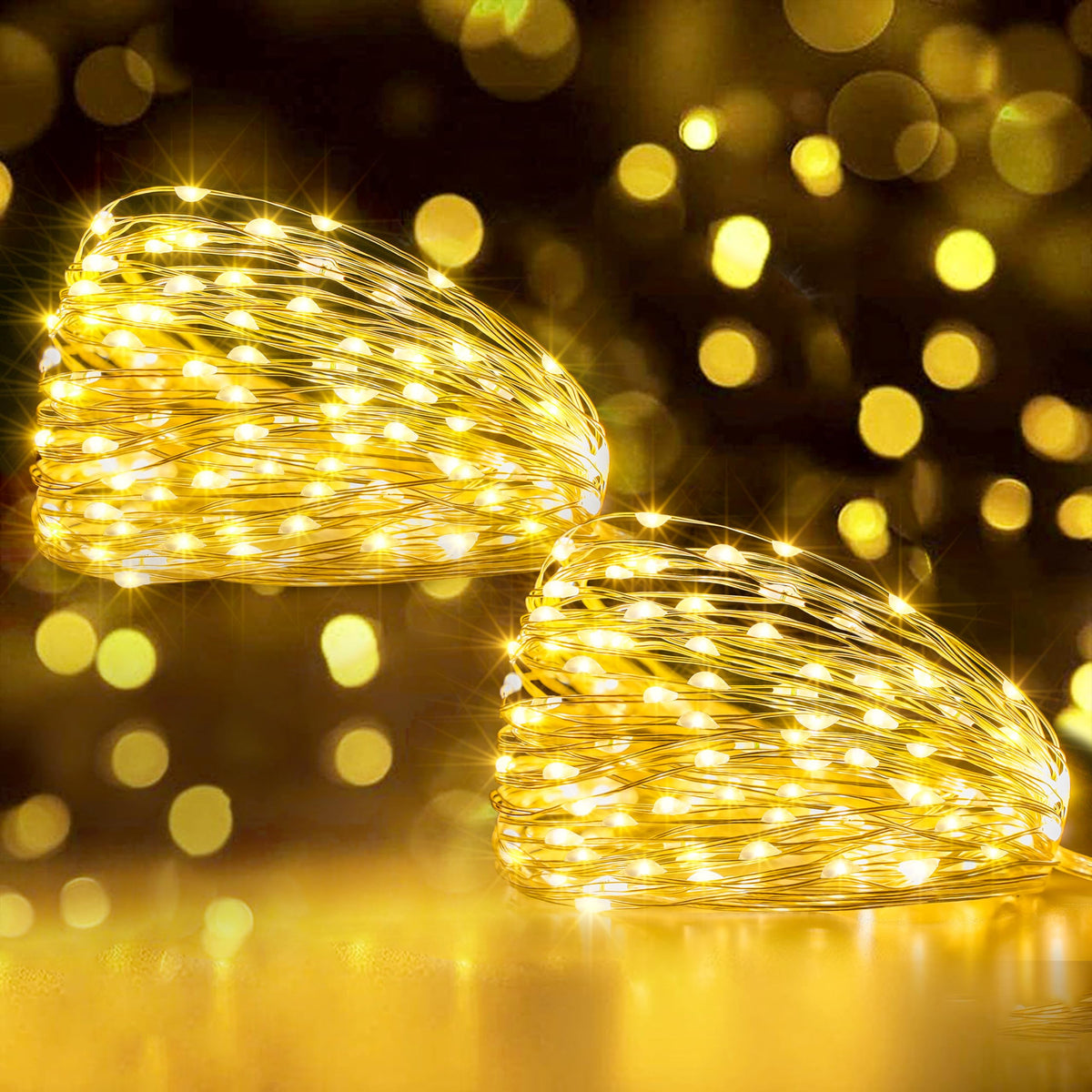 Ollny 10m 100LED Red Fairy Lights Battery Operated,Copper Wire String Light