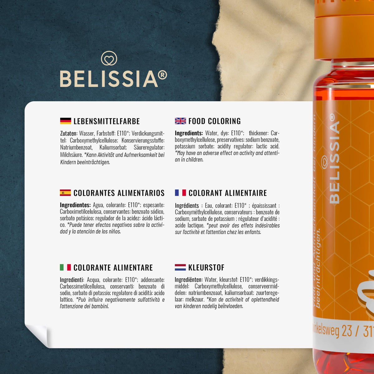 Belissia Liquid Food Colouring Rosa 10ml for Cooking and Baking