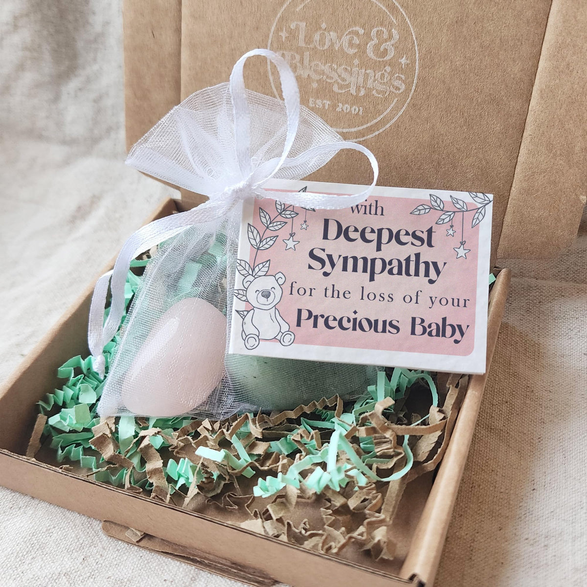 Loss of Nan - Deepest Sympathy gemstone gift bag with mini card