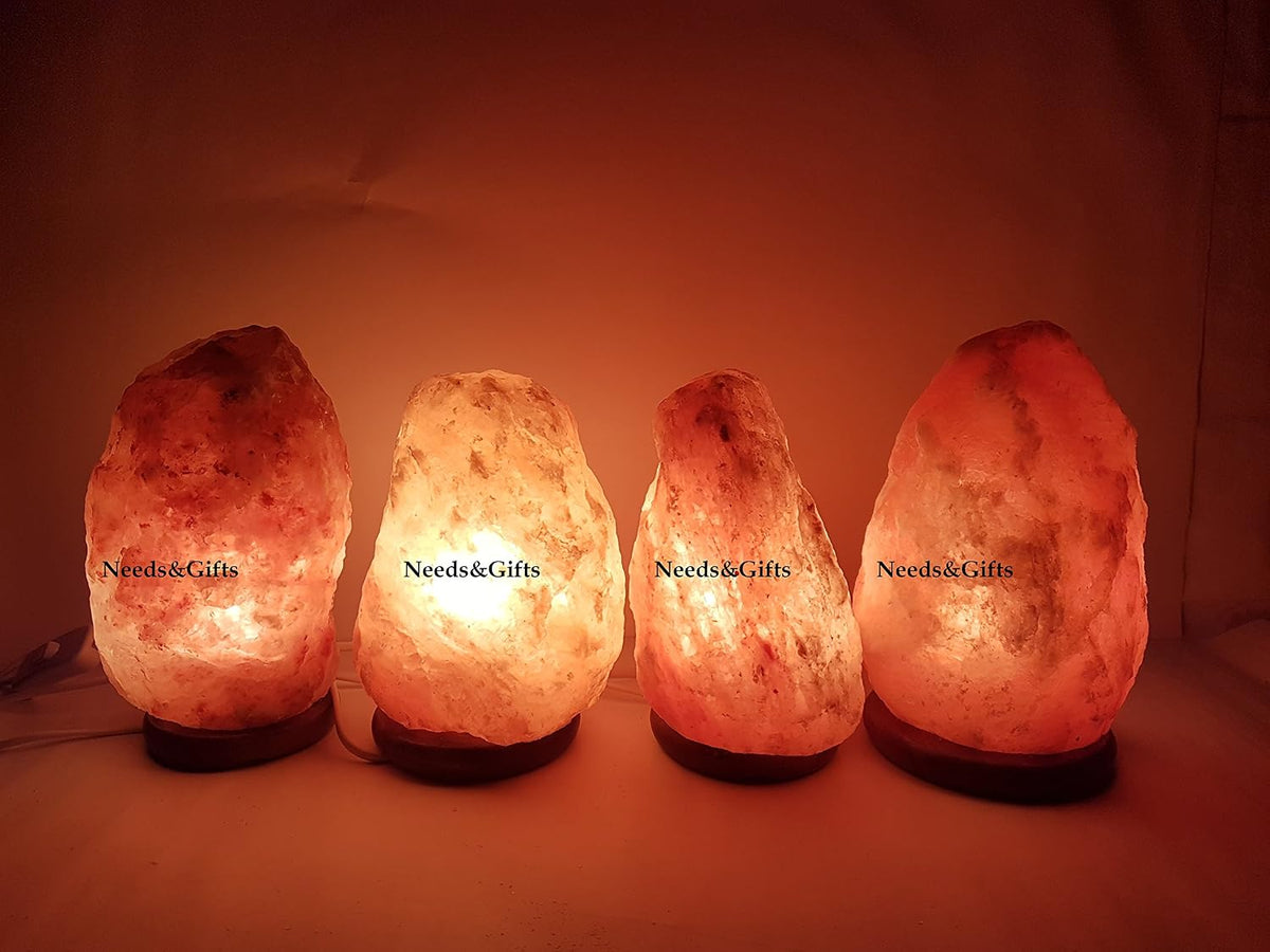 Needs&Gifts 3-5 KG Prime Quality 100% Original Himalayan Crystal Rock Salt Lamp Natural from Foothills of The Himalayas Beautifully Hand Craft Comes with Complete Electric Fitting Guaranteed
