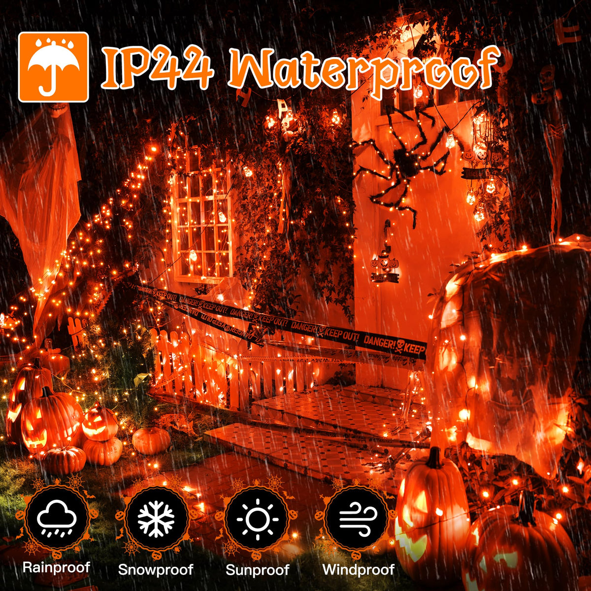 Ollny Smart Outdoor Fairy Lights, 20m 200 LEDs, RGB+W, App Control