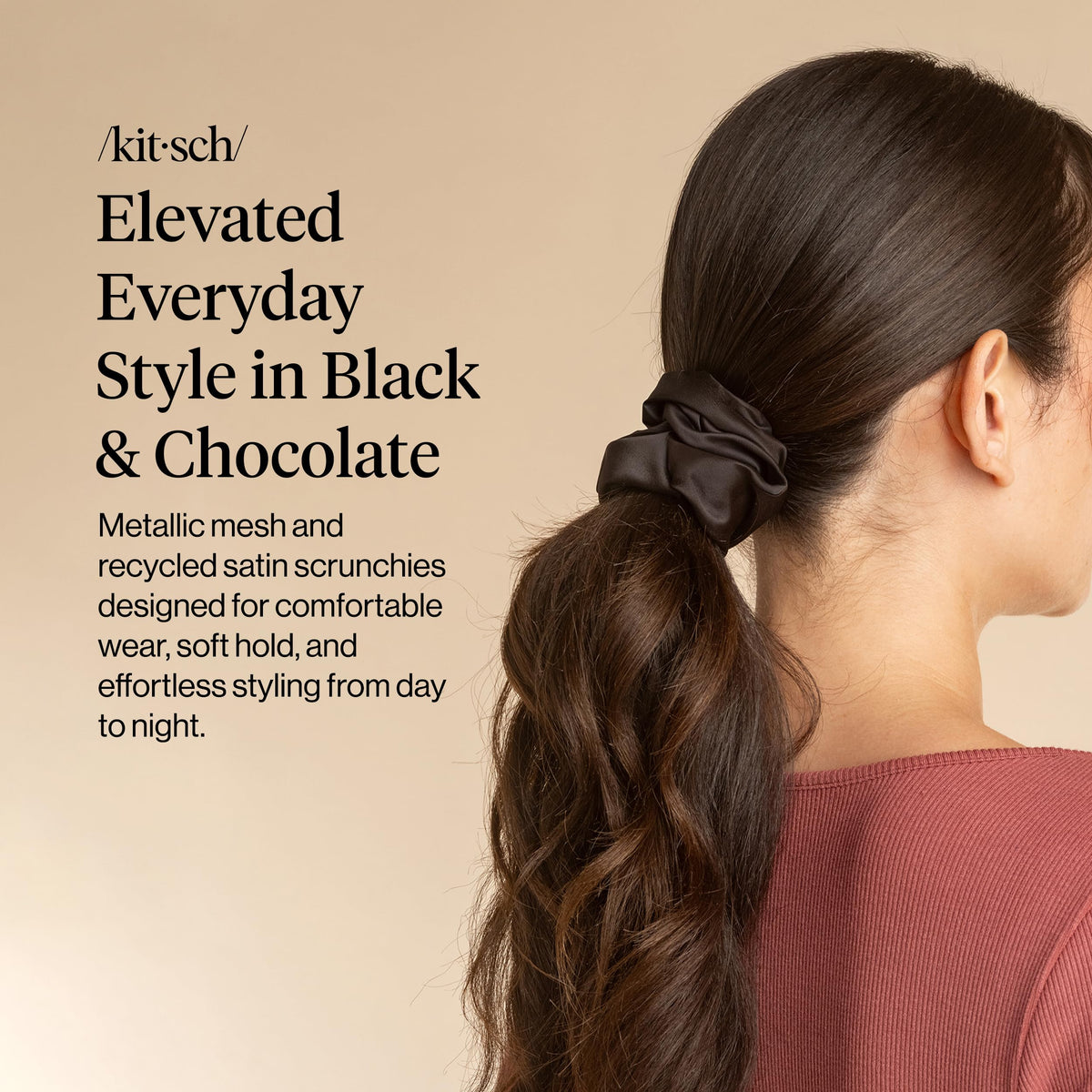 Kitsch Satin Scrunchies for Women 3pcs - Garden Bouquet