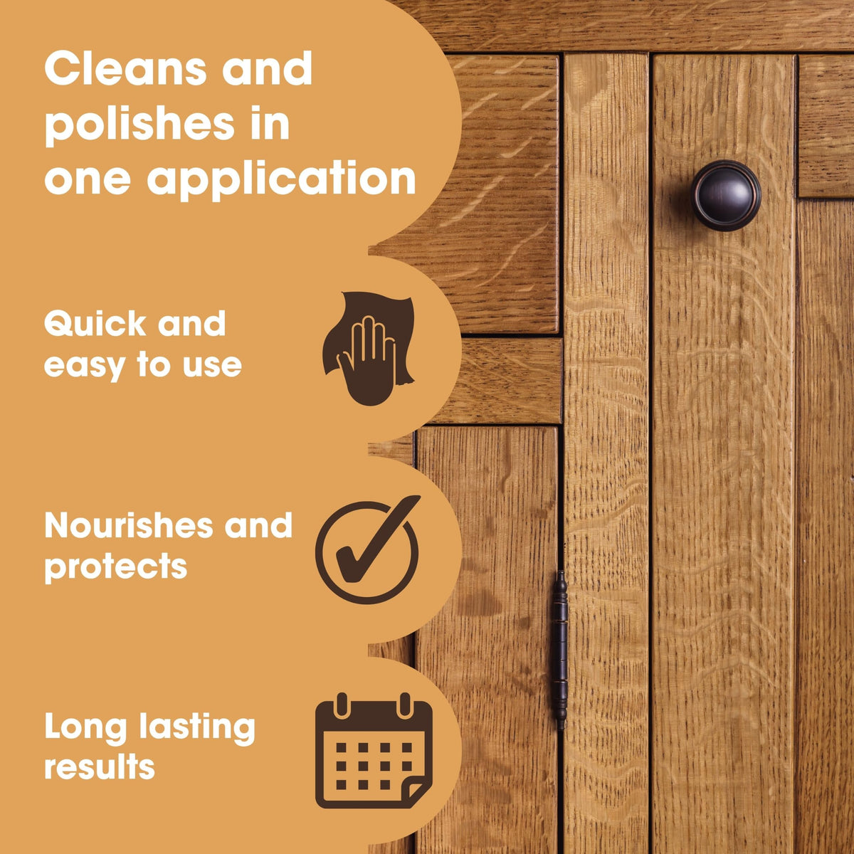 Furniture Clinic Clear Beeswax Polish for Wood & Furniture - 200ml - Natural Beeswax for All Types and Colours - Wooden Furniture Polish to Protect & Enhance Any Wooden Surface