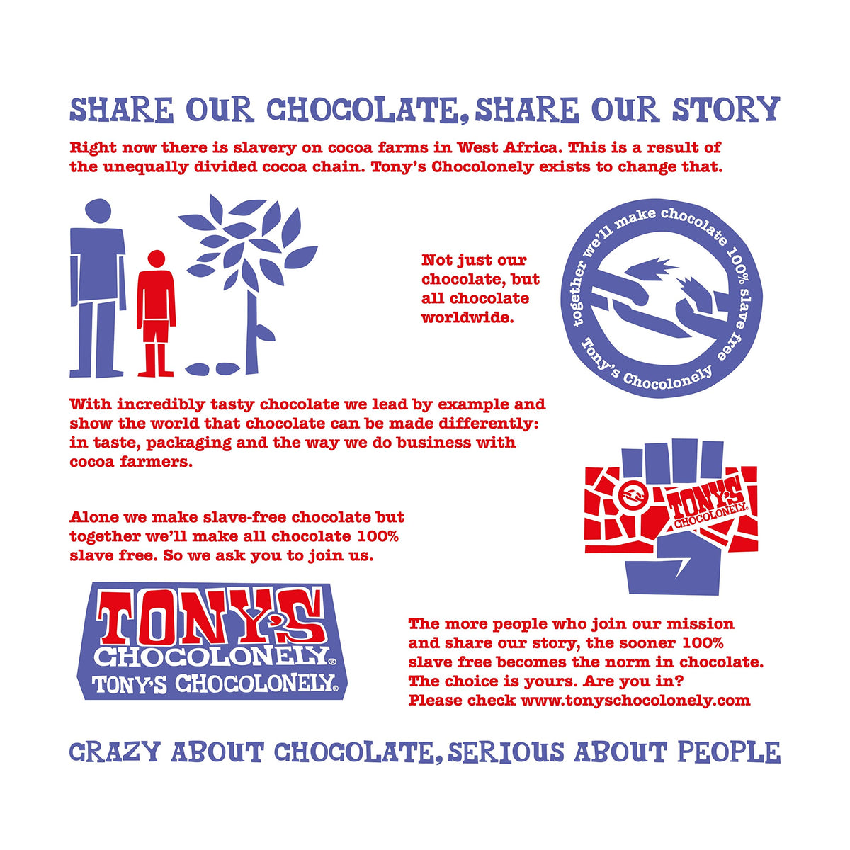 Tony's Chocolonely Milk Chocolate Bar - 180g Belgian Fairtrade Chocolate, Gift, 32% Cocoa, Vegetarian