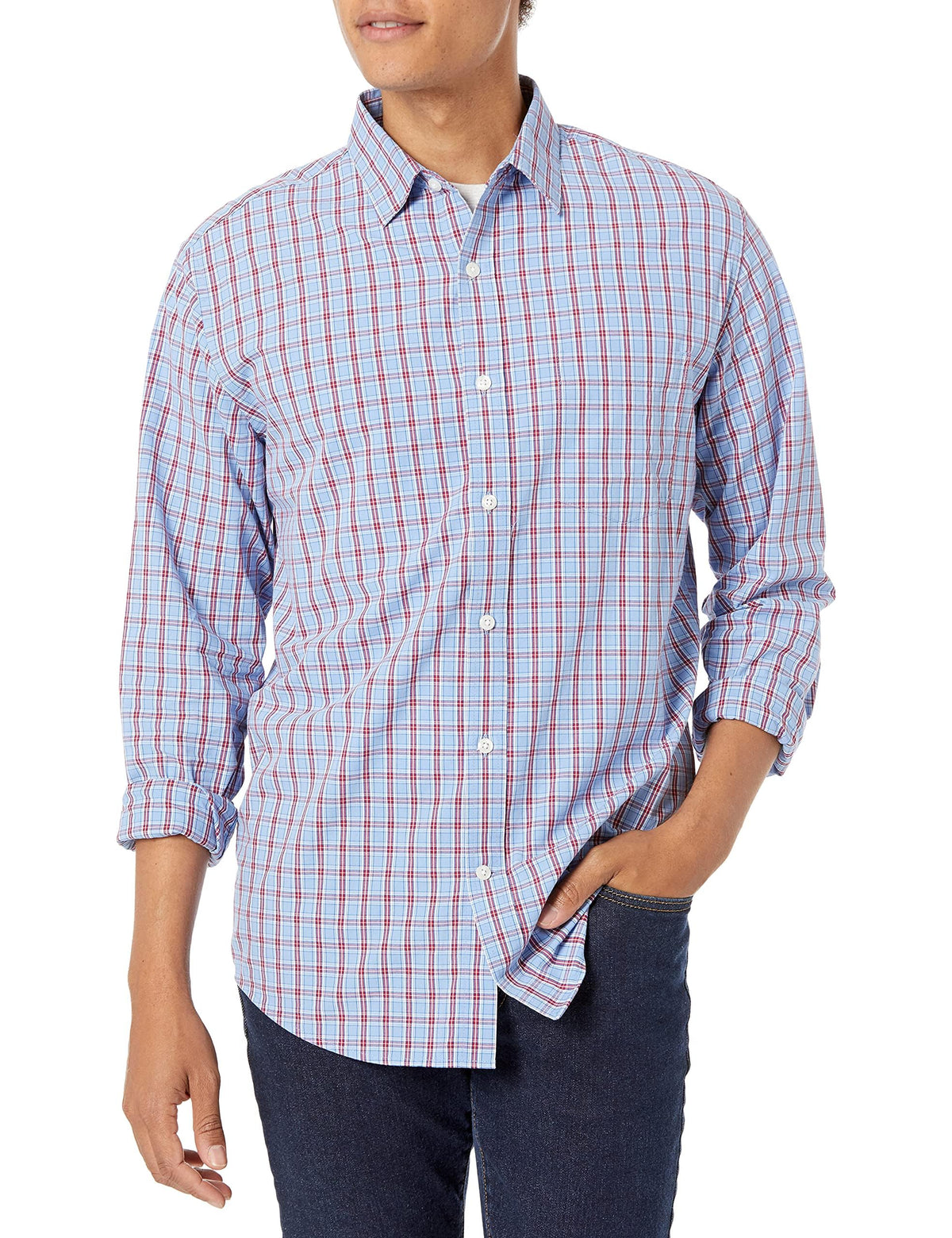 Amazon Essentials Men's Long-Sleeve Casual Poplin Shirt