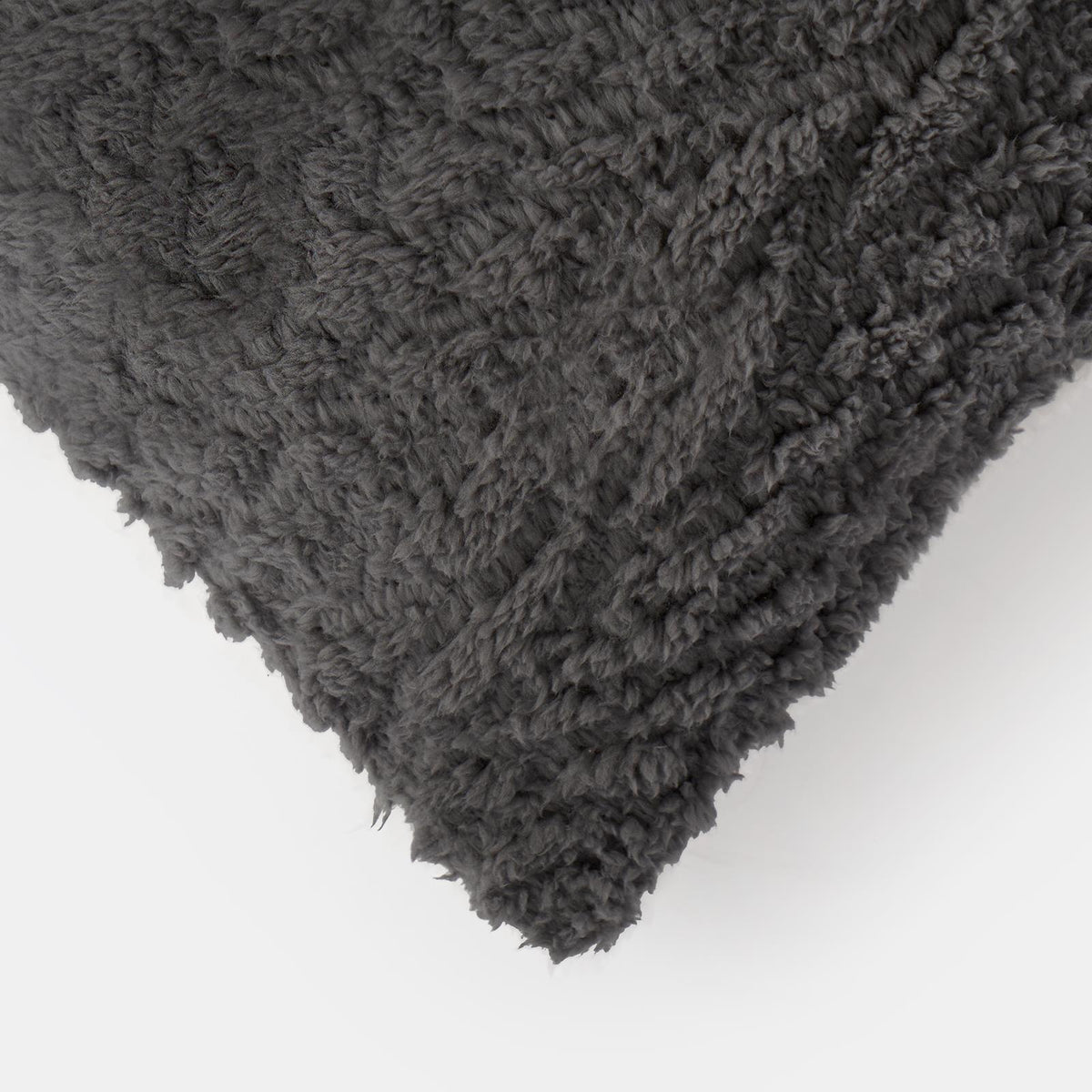 OHS Cable Knit Cushion Covers 2 Pack Sherpa Square Pillowcases Home Decor