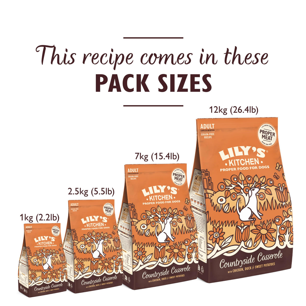 Lily's Kitchen Made with Natural Ingredients Adult Dry Dog Food Chicken & Duck Grain-Free Recipe 2.5kg Bag